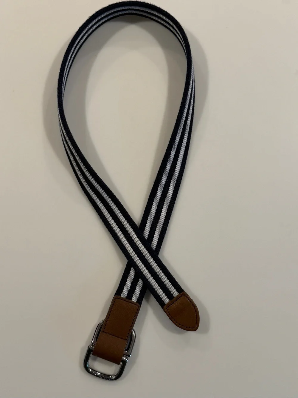 Janie and Jack Navy and White Striped Elastic Belt